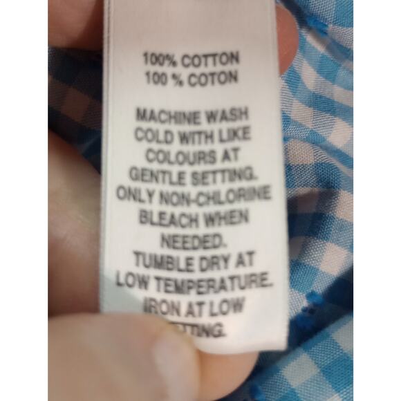 Saks Fifth Avenue Shirt‎ Mens XL Gingham Check Slim Fit Long Sleeve Dress Shirt - Picture 9 of 10